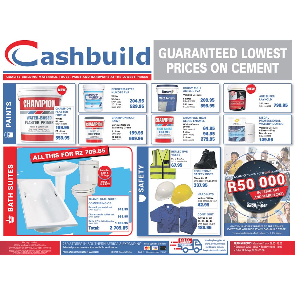 Cashbuild BUILDING MATERIAL ( GENERAL), HARDWARE (RETAIL), COVERING (ROOFING), SUPPLIES FOR