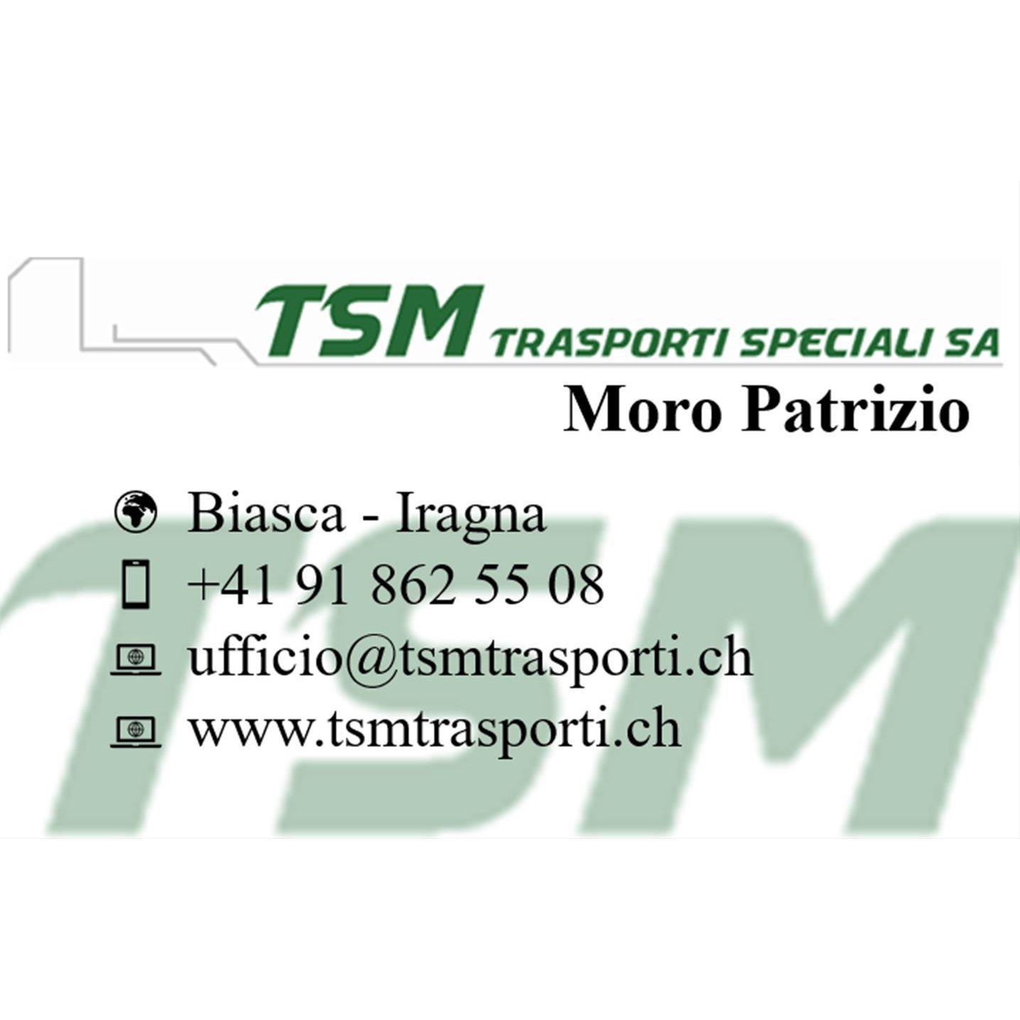 TSM Trasporti Speciali SA di Patrizio Moro Logo