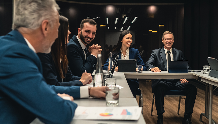 Wealth professionals collaborating.