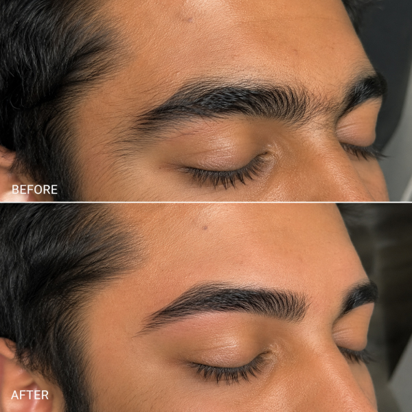 Men's eyebrow waxing at Avissa Salon in Ann Arbor creates cleaner, more defined brows while maintain 