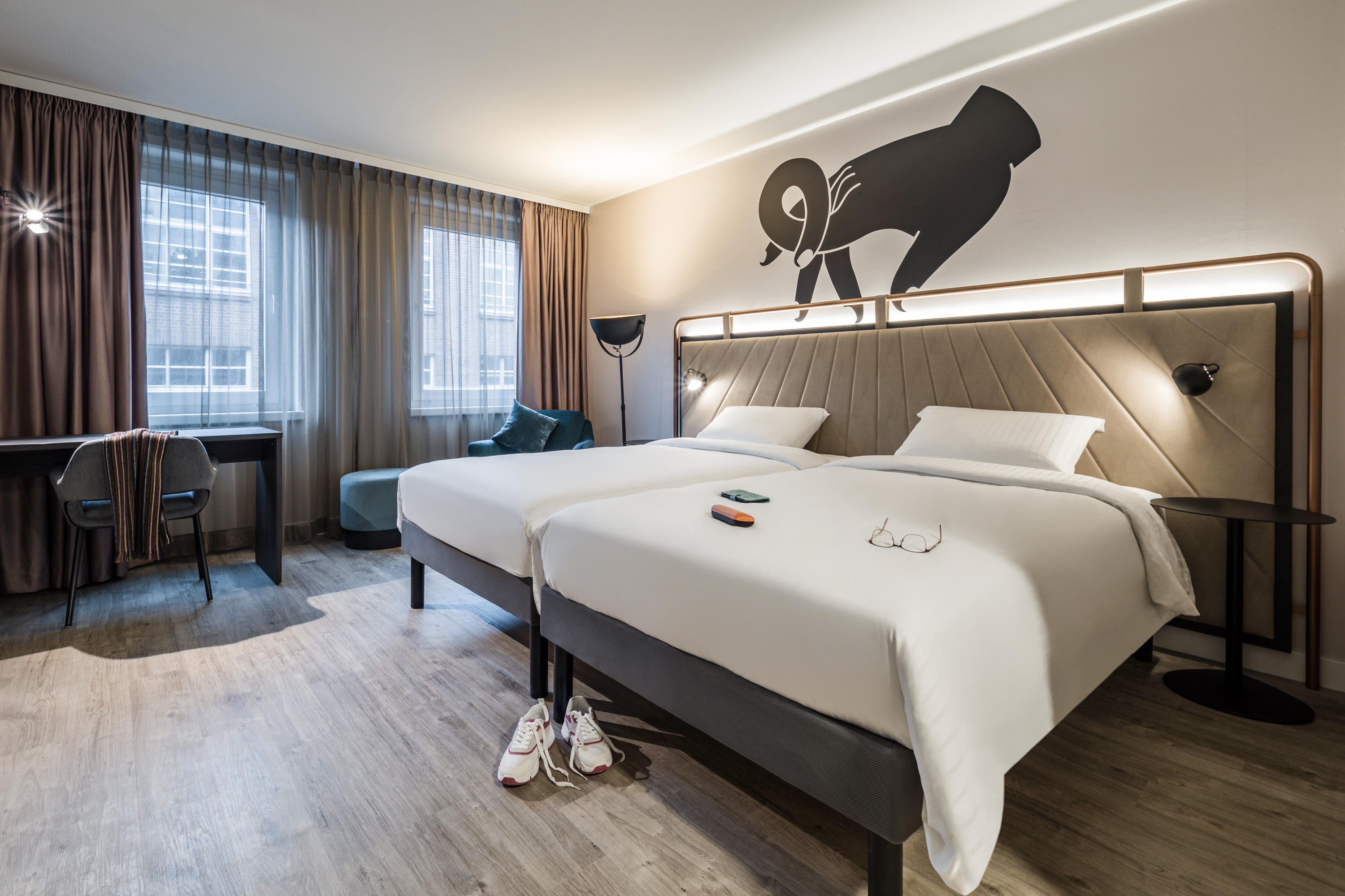 Ibis Styles Bielefeld Superior Zimmer mit 2 Twinbeds innenhoflage