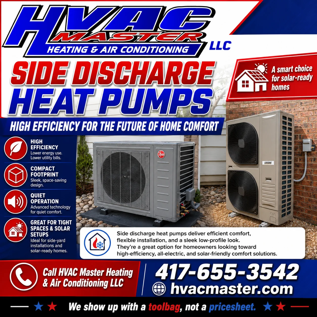SIDE DISCHARGE HEAT PUMP ARE FASTLY BECAUSE THE BEST CHOICE FOR FUNCTION AND PRICE POINT