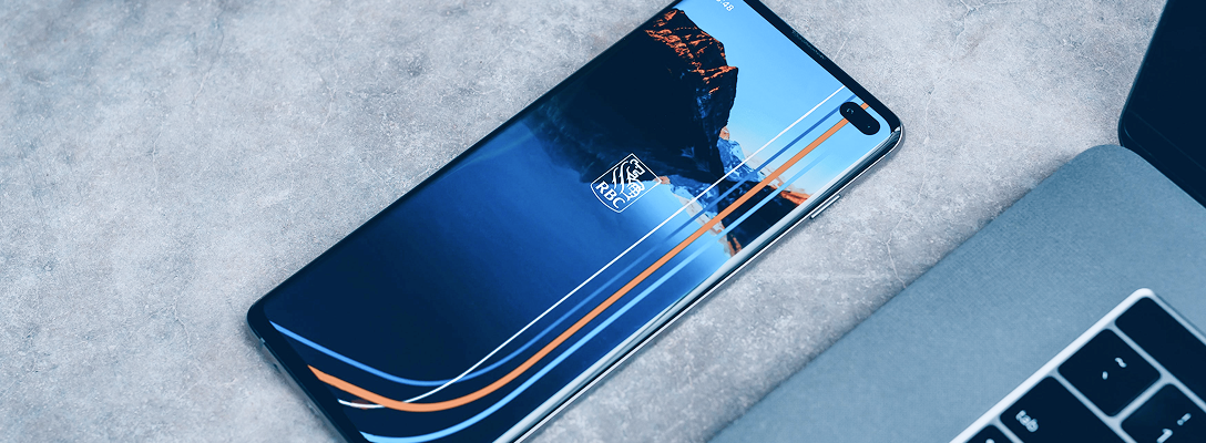 A mobile phone on the RBC Mobile app.