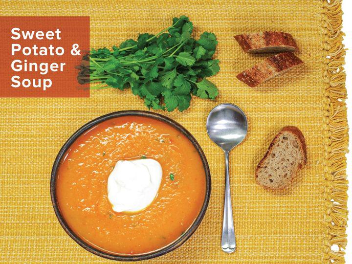 Double down on orange veggies with this healthy soup! Easily accessible root vegetables, sweet potatoes, and carrots, are the stars of this filling soup. Grated ginger complements the vegetables while a hint of cilantro and cayenne pepper add key flavor accents. Get our recipe here: http://ow.ly/w2r730steCr