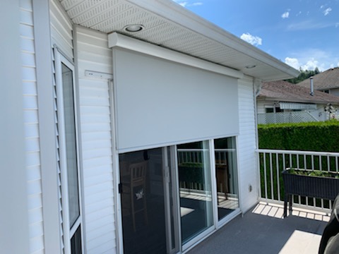 Exterior Shades that are custom fit to your home are a great way to beat the summer heat! Budget Blinds of Chilliwack, Hope and Harrison Chilliwack (604)824-0375