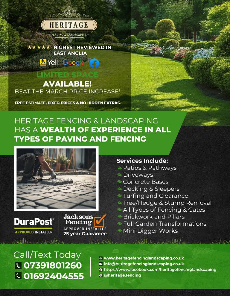 Heritage Fencing & Landscaping North Walsham 07391 801260