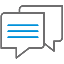 Overlapping speech bubbles icon.