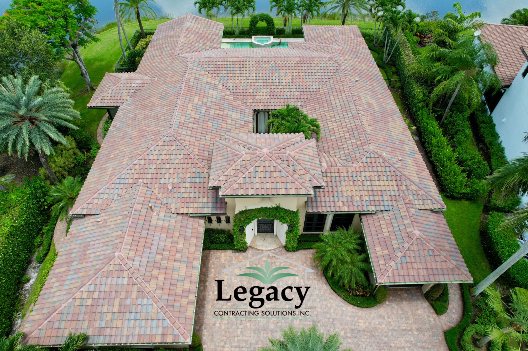 This barrel tile color that we installed is from Eagle and its called Adobe Blend.