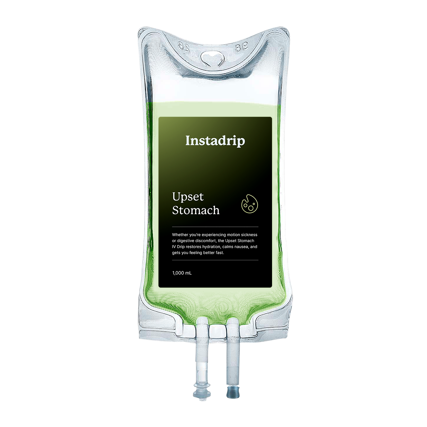 Instadrip Upset Stomach IV therapy bag for nausea relief and digestive support.