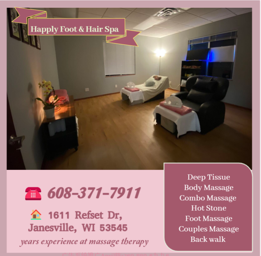 Happly Foot & Hair Spa in Janesville, WI 53545 (608) 3...