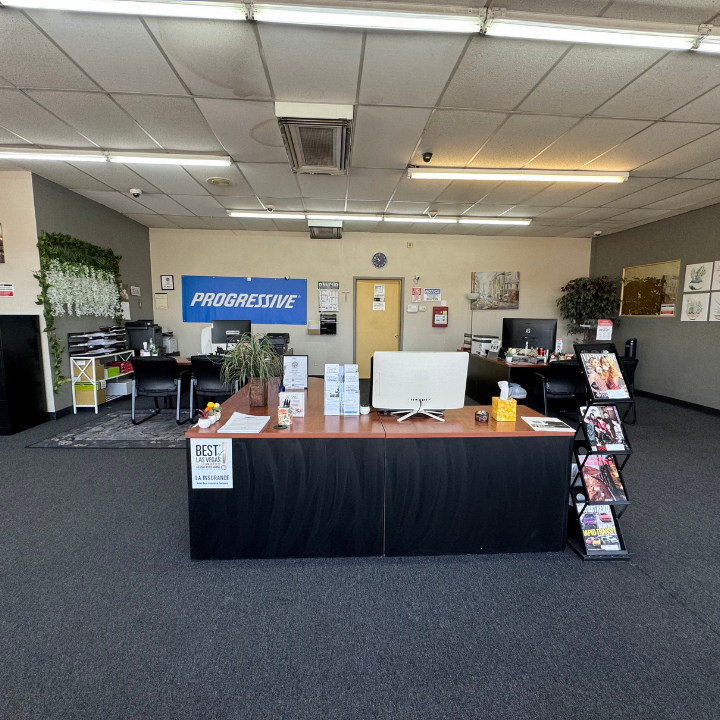 Interior office of the L.A. Insurance Agency located at 5015 East Tropicana Ave. in NV 