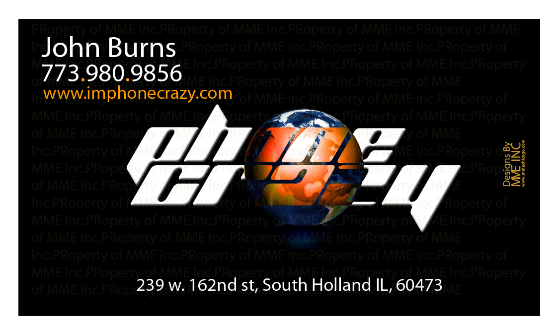 Business card design for Phone Crazy