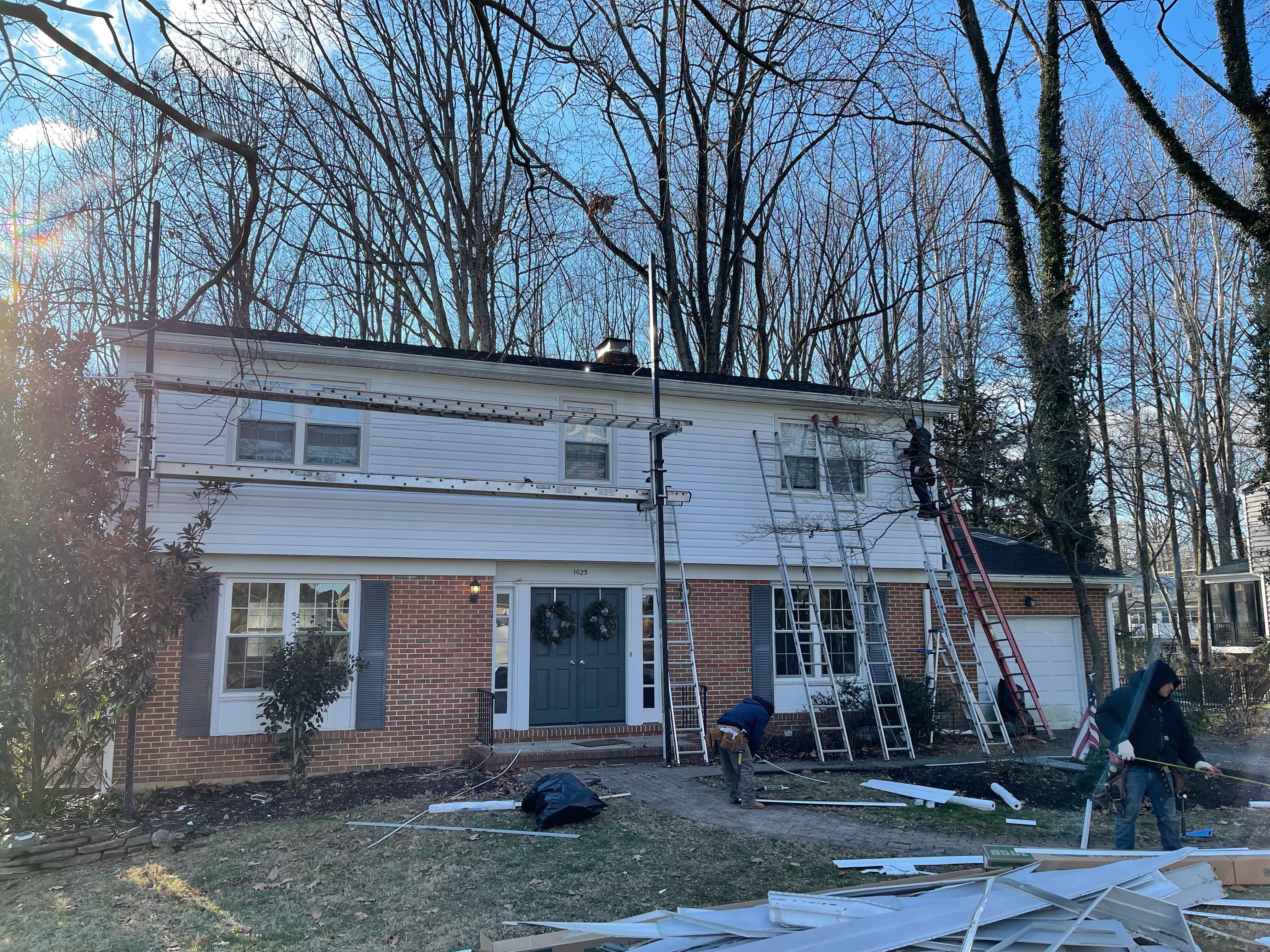 Wrapping up the new siding job with Norandex vinyl