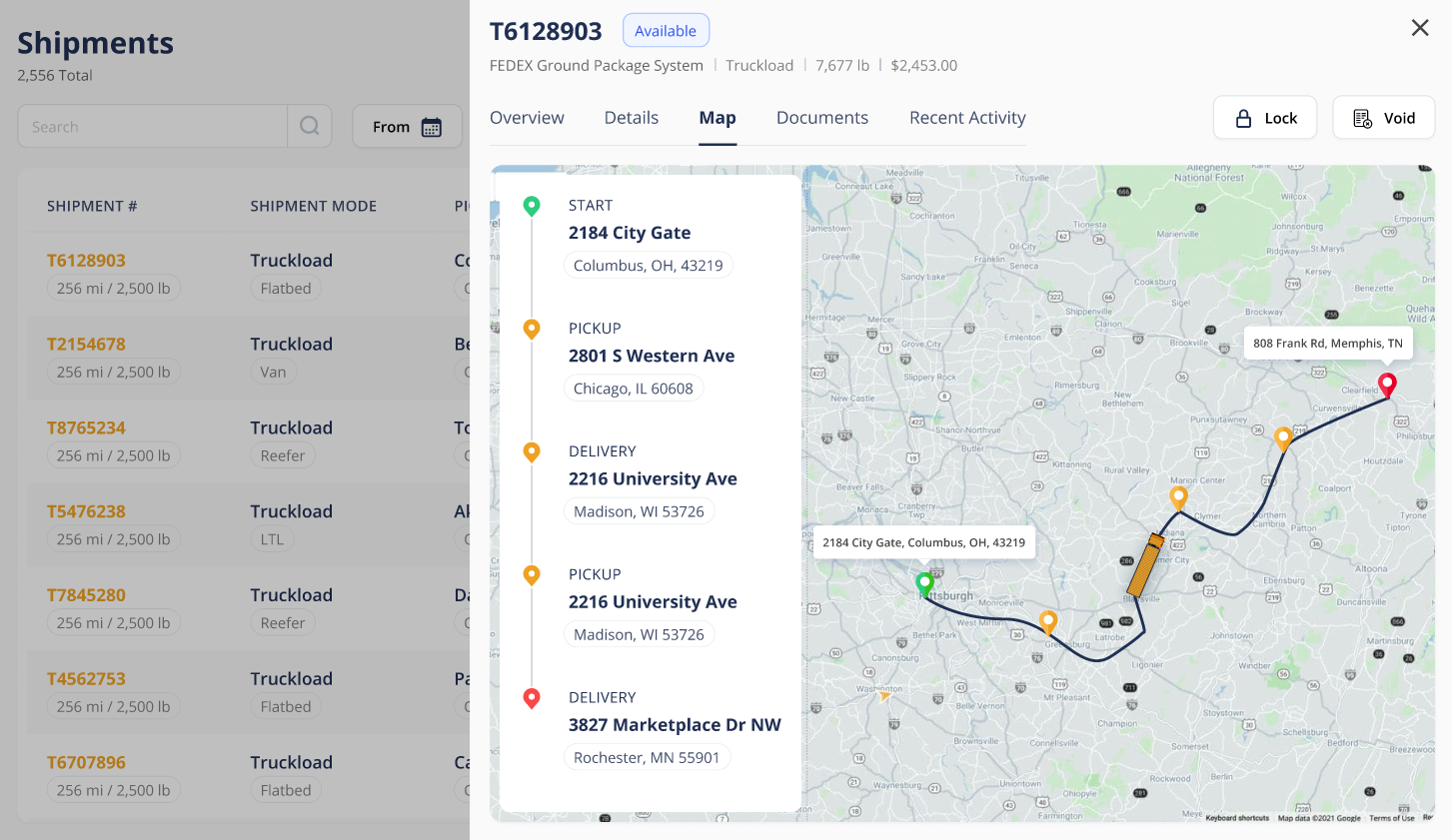 Miler Shipments Dashboard