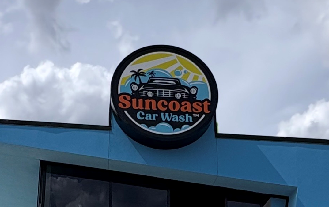 LED Lighted Cabinet Sign for a Car Wash in San Antonio, FL