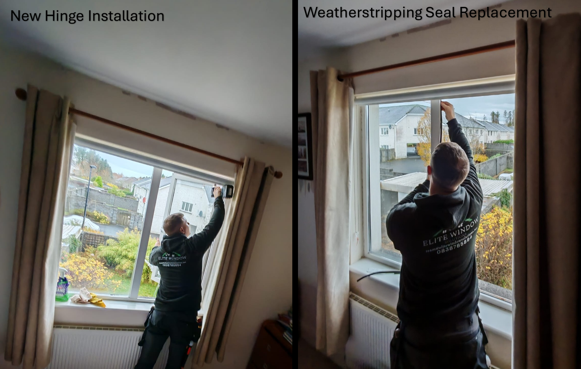 New Window Hinge and Weatherstripping Seal Installation