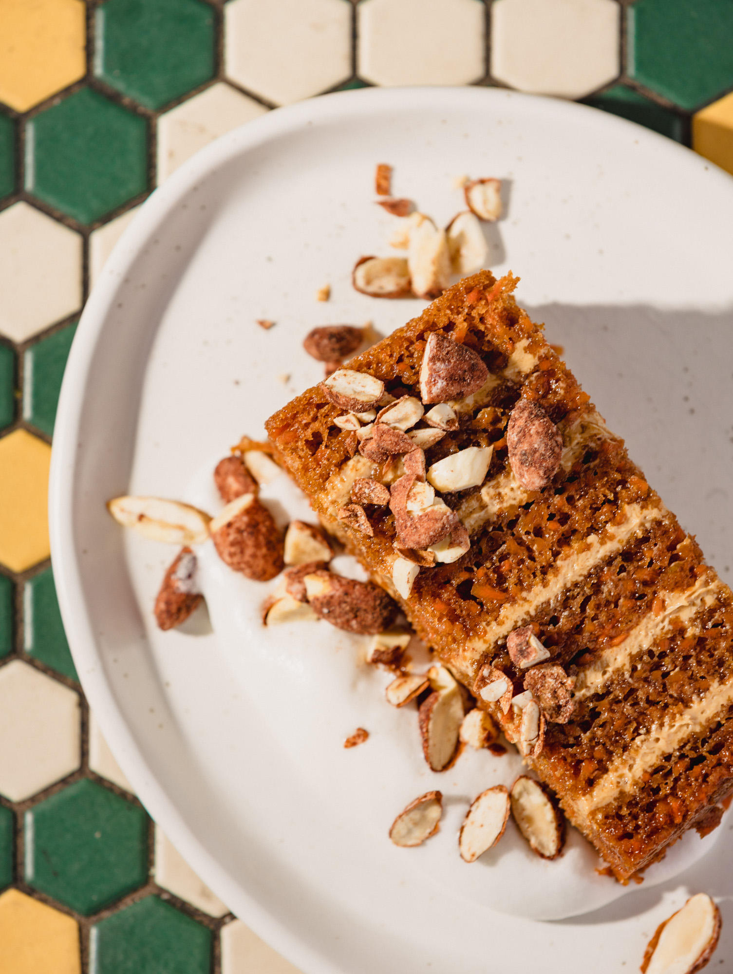 The carrot cake with mocha cream at Lenoir, Vivian Howard's new restaurant in downtown Charleston.