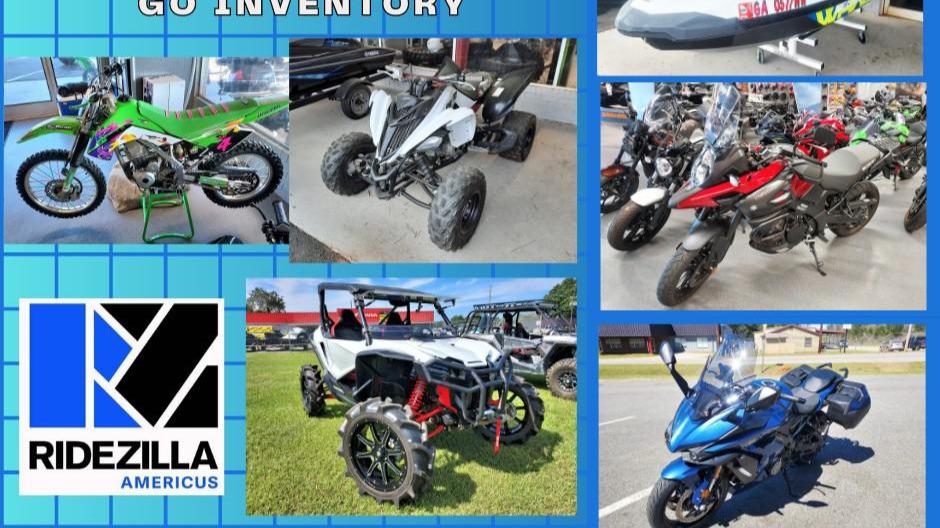 Lots of pre-owned units in stock, ATVs, side-by-sides, motorcycles, and jet skis. Stop by today, and check out what we have,  financing is available! At Ridezilla Americus we are powersports enthusiasts, and we are excited to help you experience the fun and adventure that a quality Kawasaki, Can-Am, Honda, and Sea-Doo can bring into your life! Call us at 229-924-8298. We are located at 109 Thomas Dr. Americus, Georgia 31709.