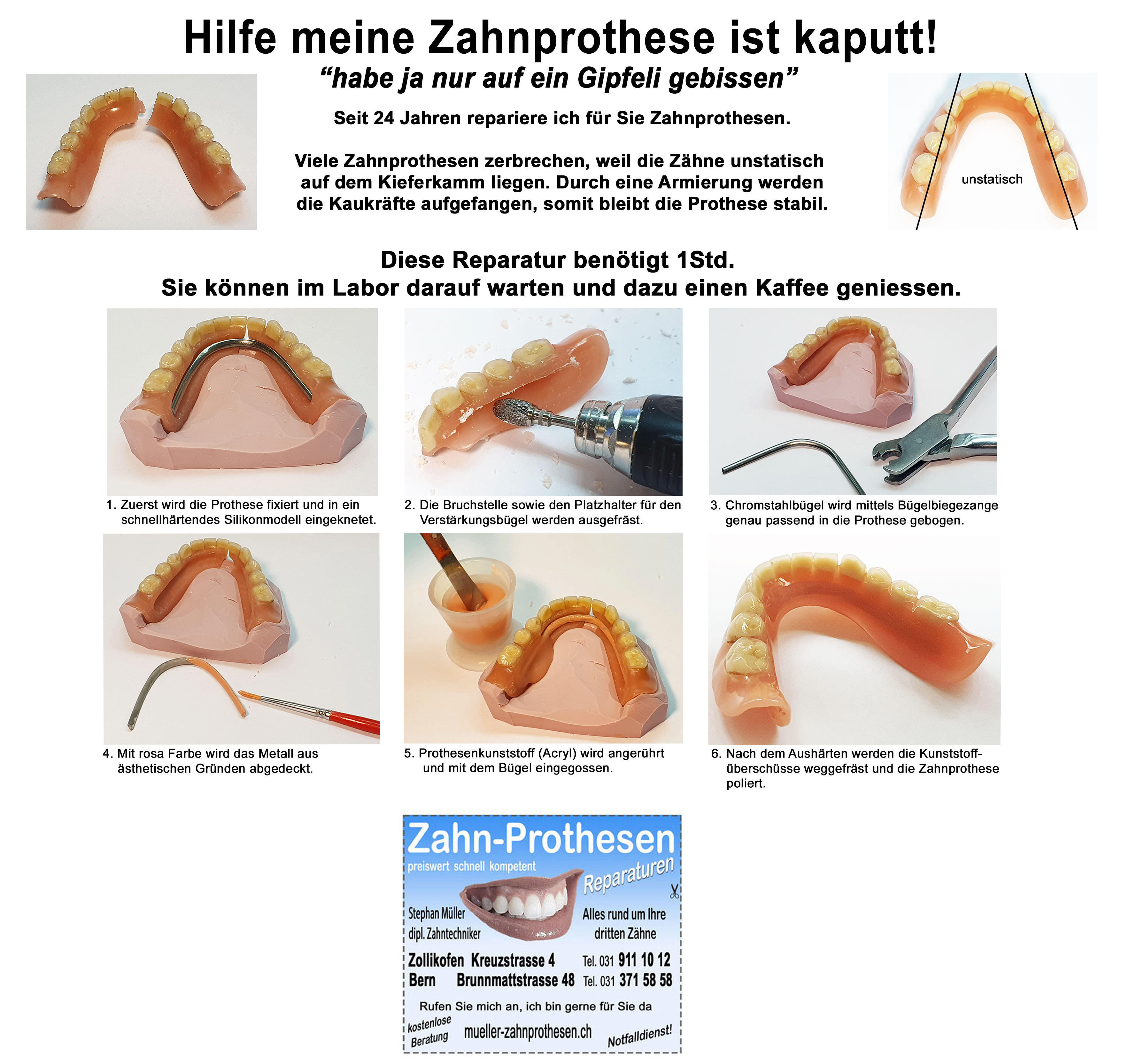 Müller Stephan Zahnprothesen, Brunnmattstrasse 48 in Bern