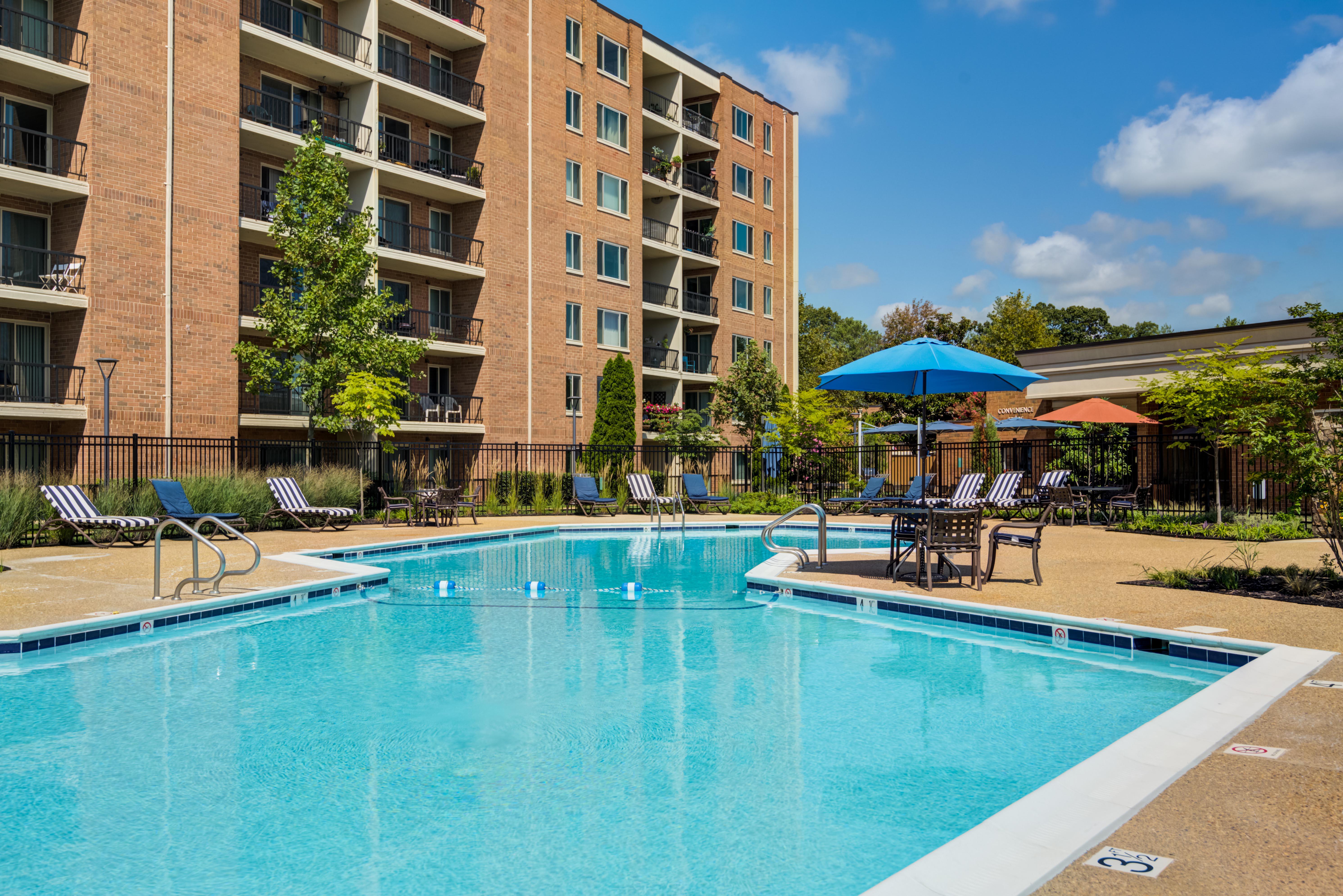 apartment balcony overlooking pool