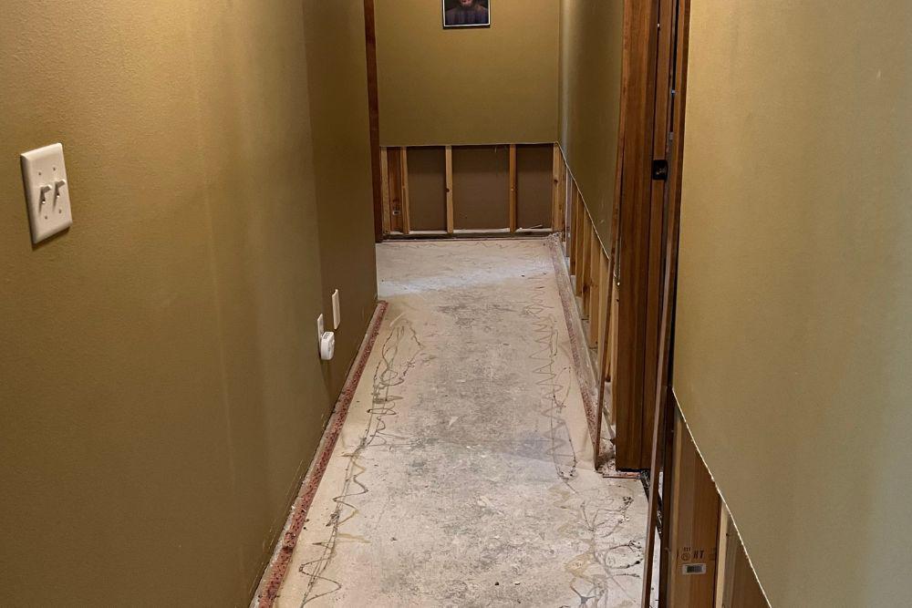 Pictured here is basement water damage in  Minneapolis.