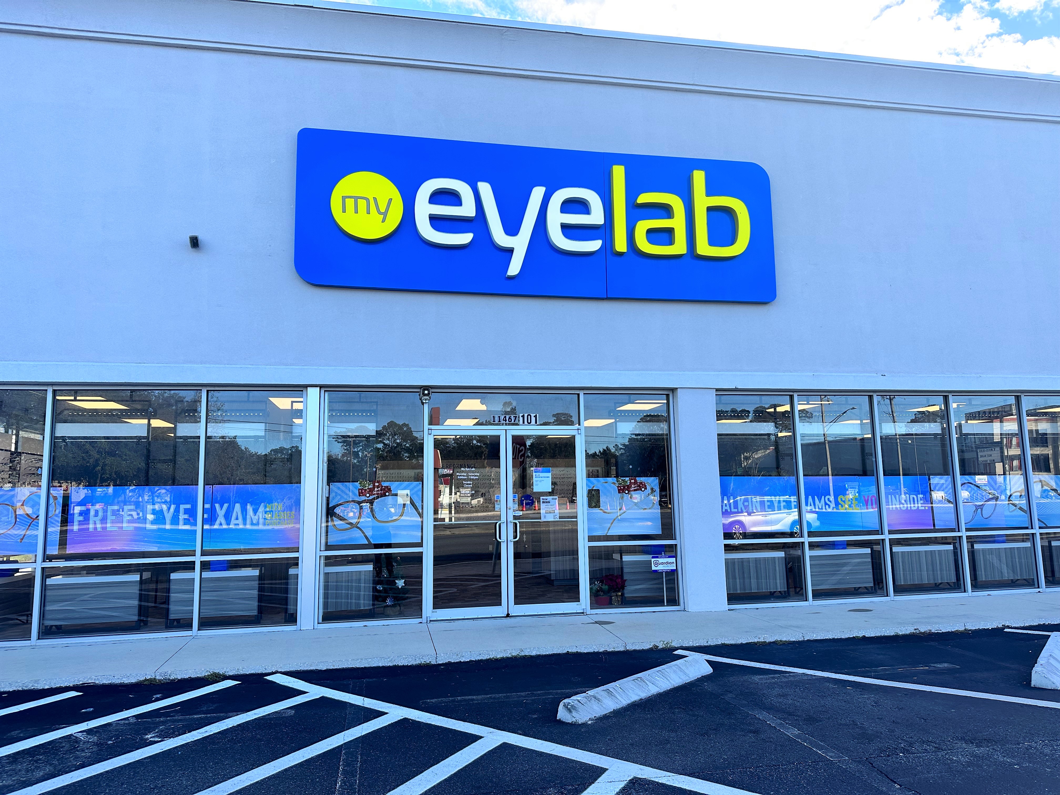 Storefront at My Eyelab optical store in Mandarin, Jacksonville, FL 32223