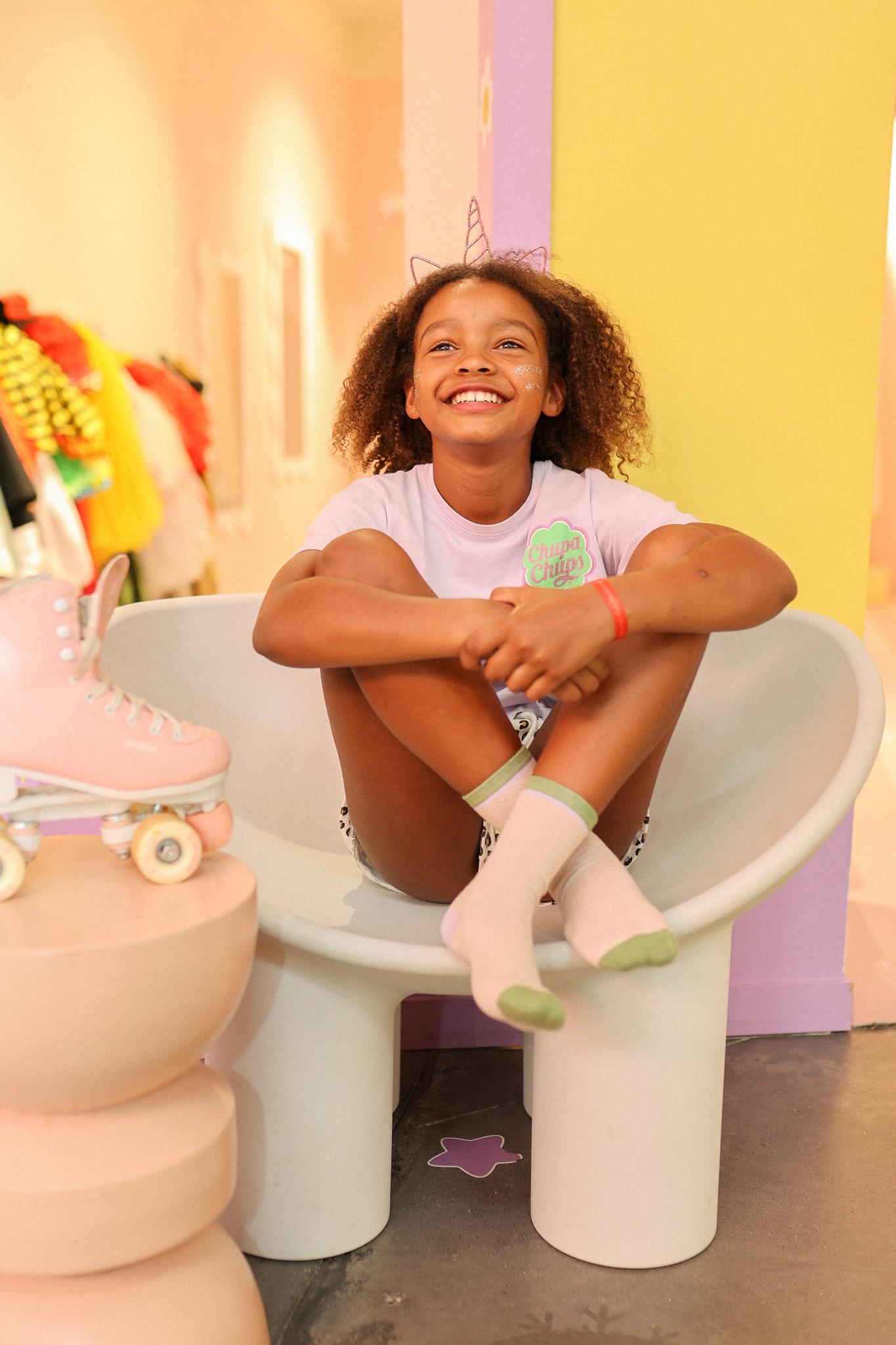 Chaussettes sans couture enfant rose
