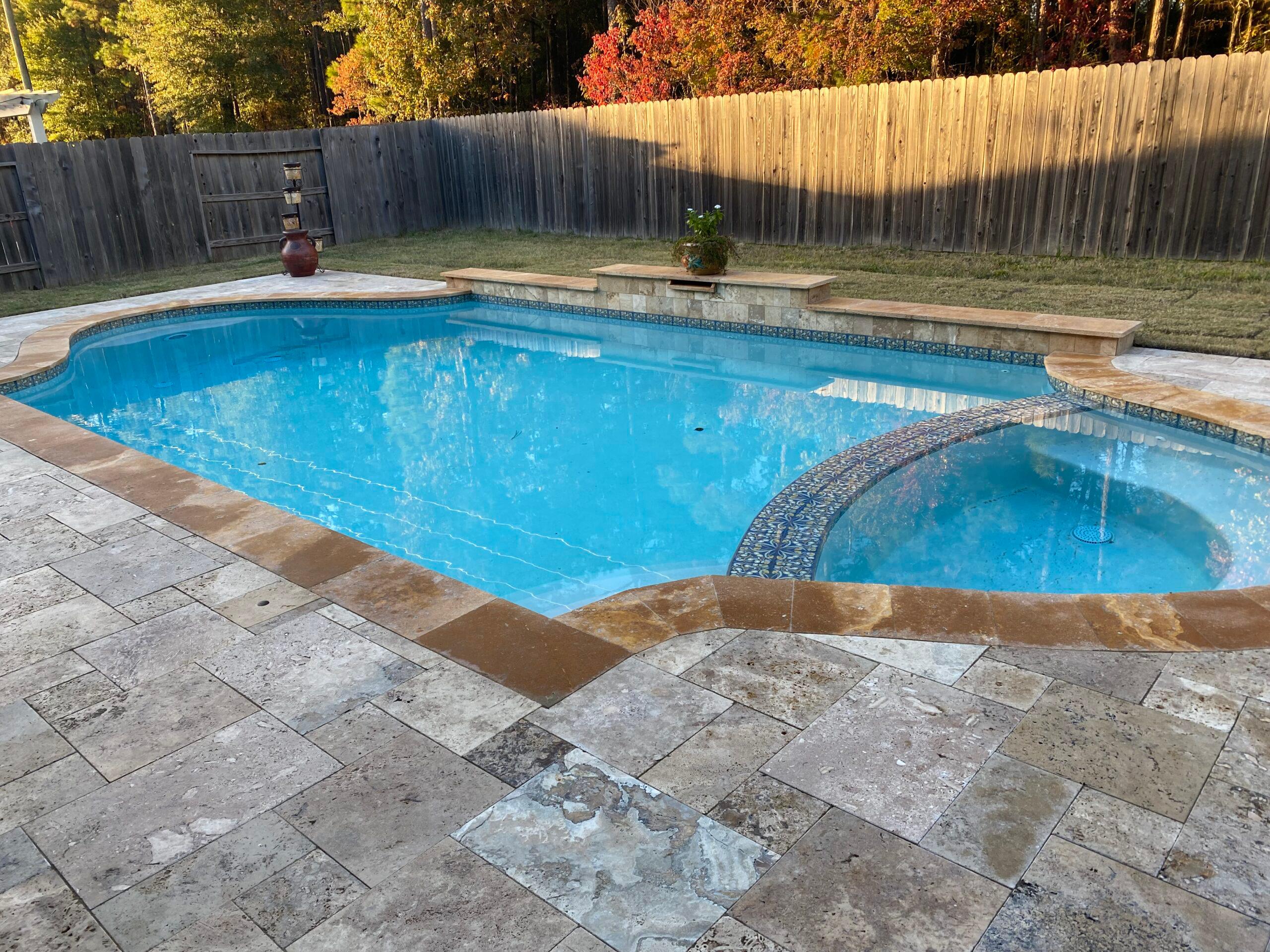New inground pool with integrated spa
