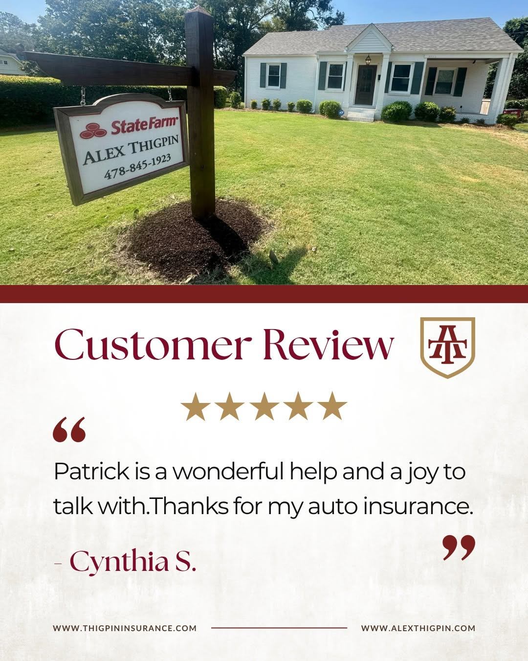 Thank you so much for the kind words, Cynthia! We're so glad Patrick could make your experience a positive one. We appreciate you taking the time to share your feedback and give Patrick a well-deserved shoutout!