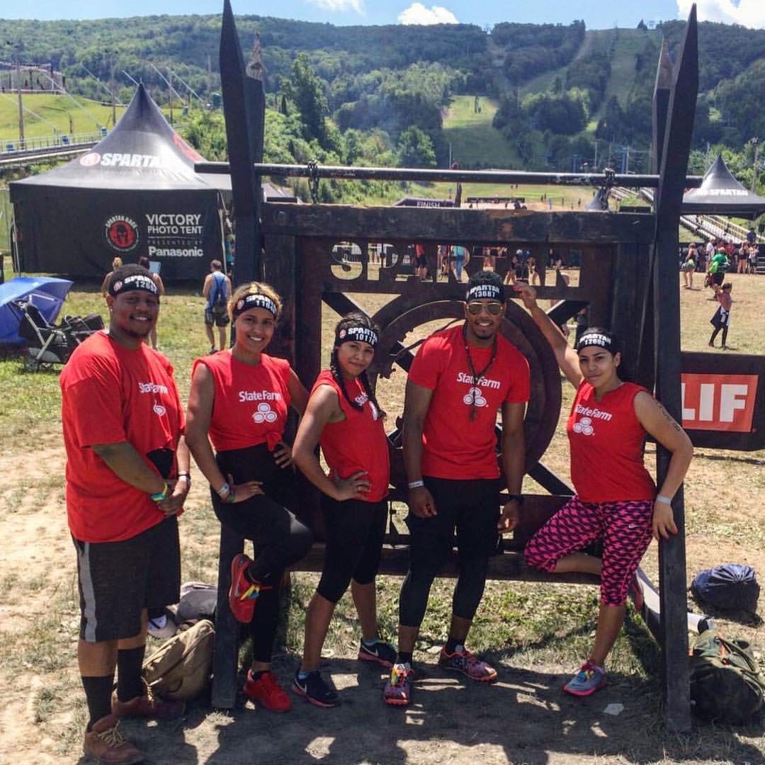 The team enjoying an afternoon at the spartan race