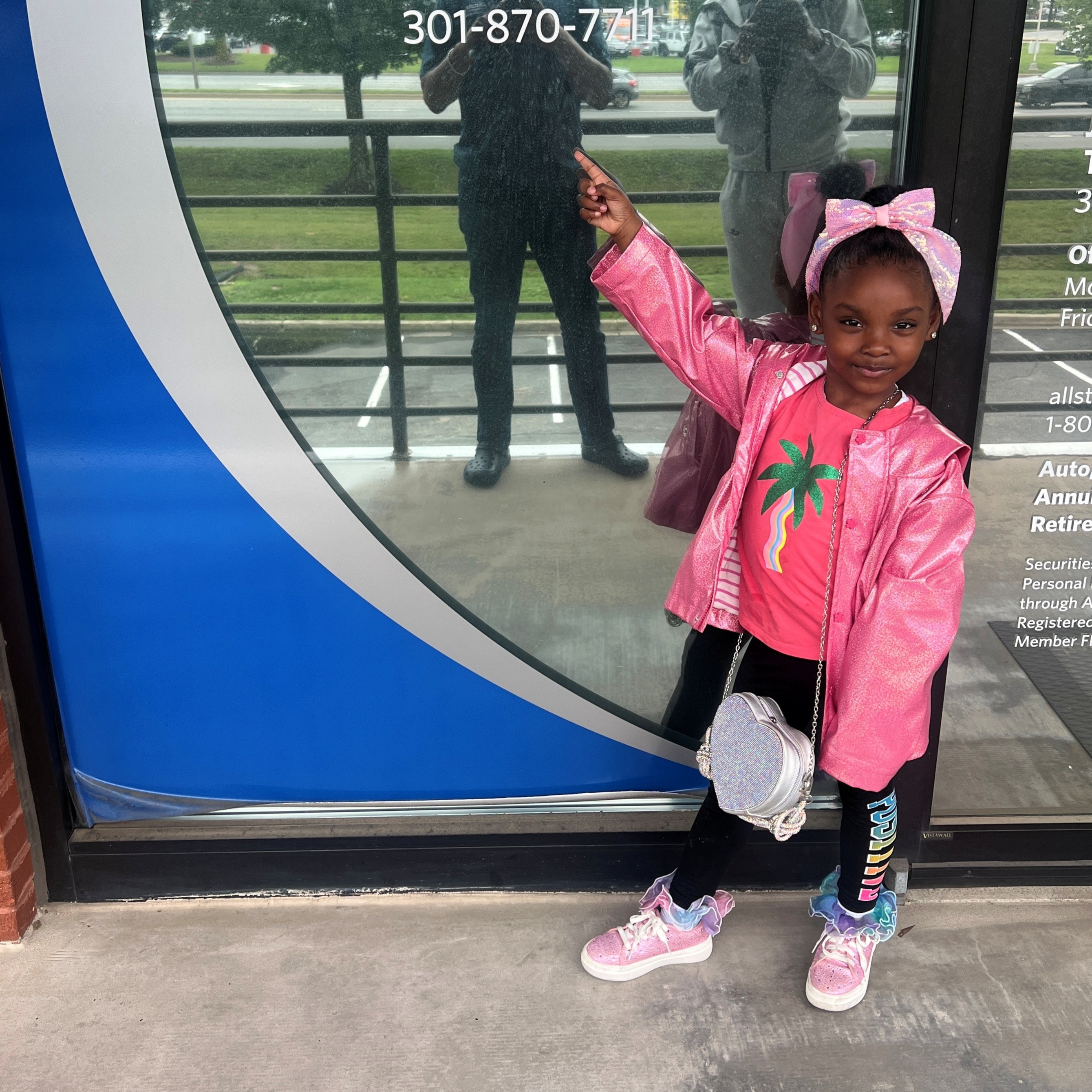 Michaela Johnson visiting the family agency.