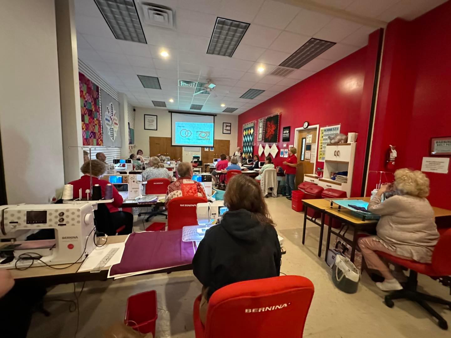 Our Nina McVeigh event started today. Our Day 3 classes on Saturday, which feature QMATIC and Art & Stitch software, still have openings available.  Call us!