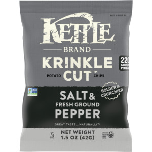 Kettle Brand Potato Chips, Krinkle Cut, Salt & Fresh Ground Pepper Kettle Chips, 1.5 Oz featured image