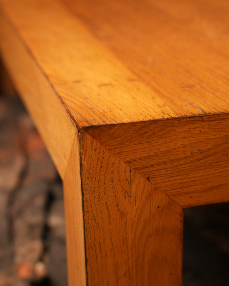 Restored Oak Table Corner Detail