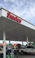 Sinclair gas station fueling island