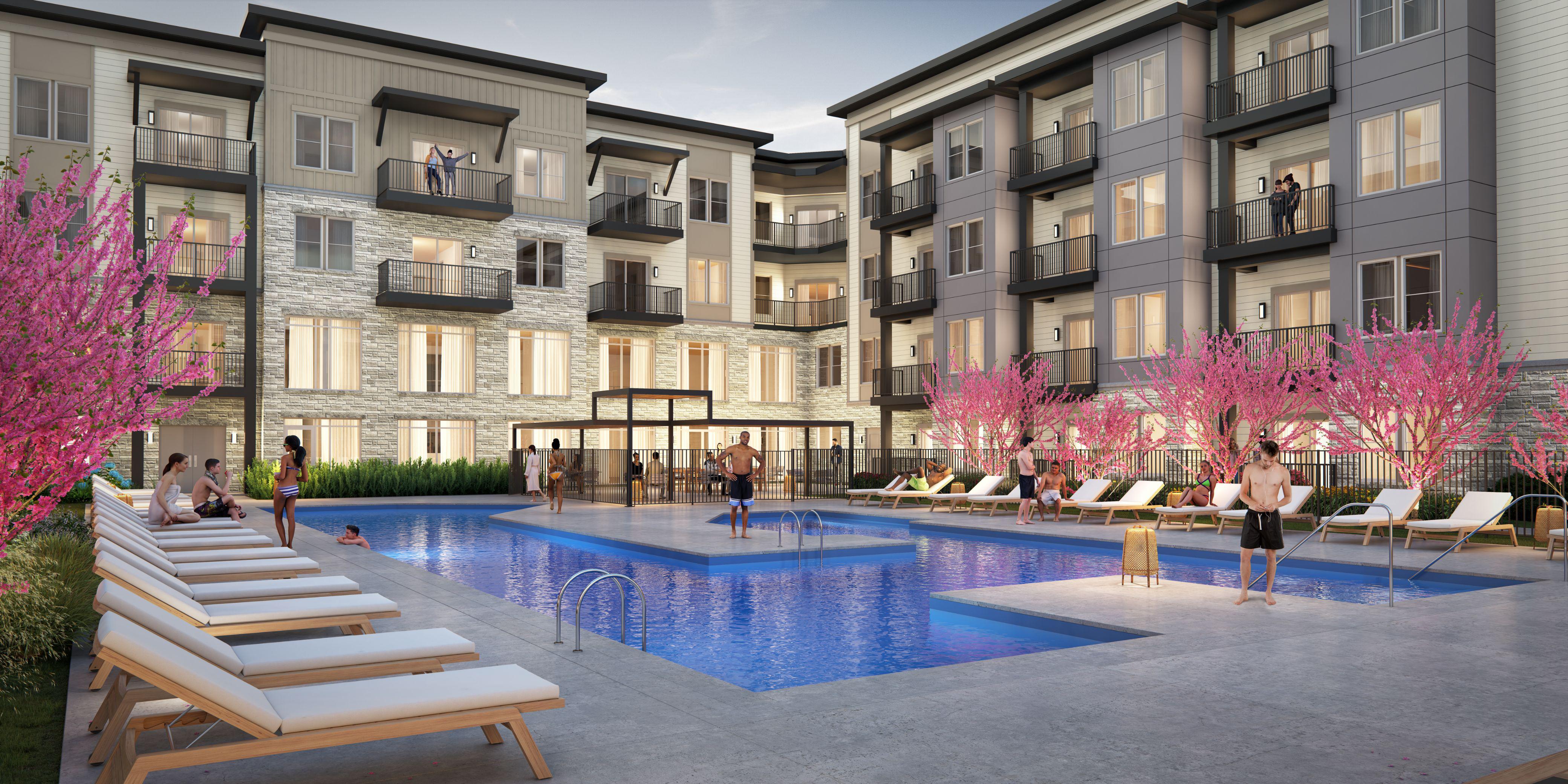 Expansive pool sundeck