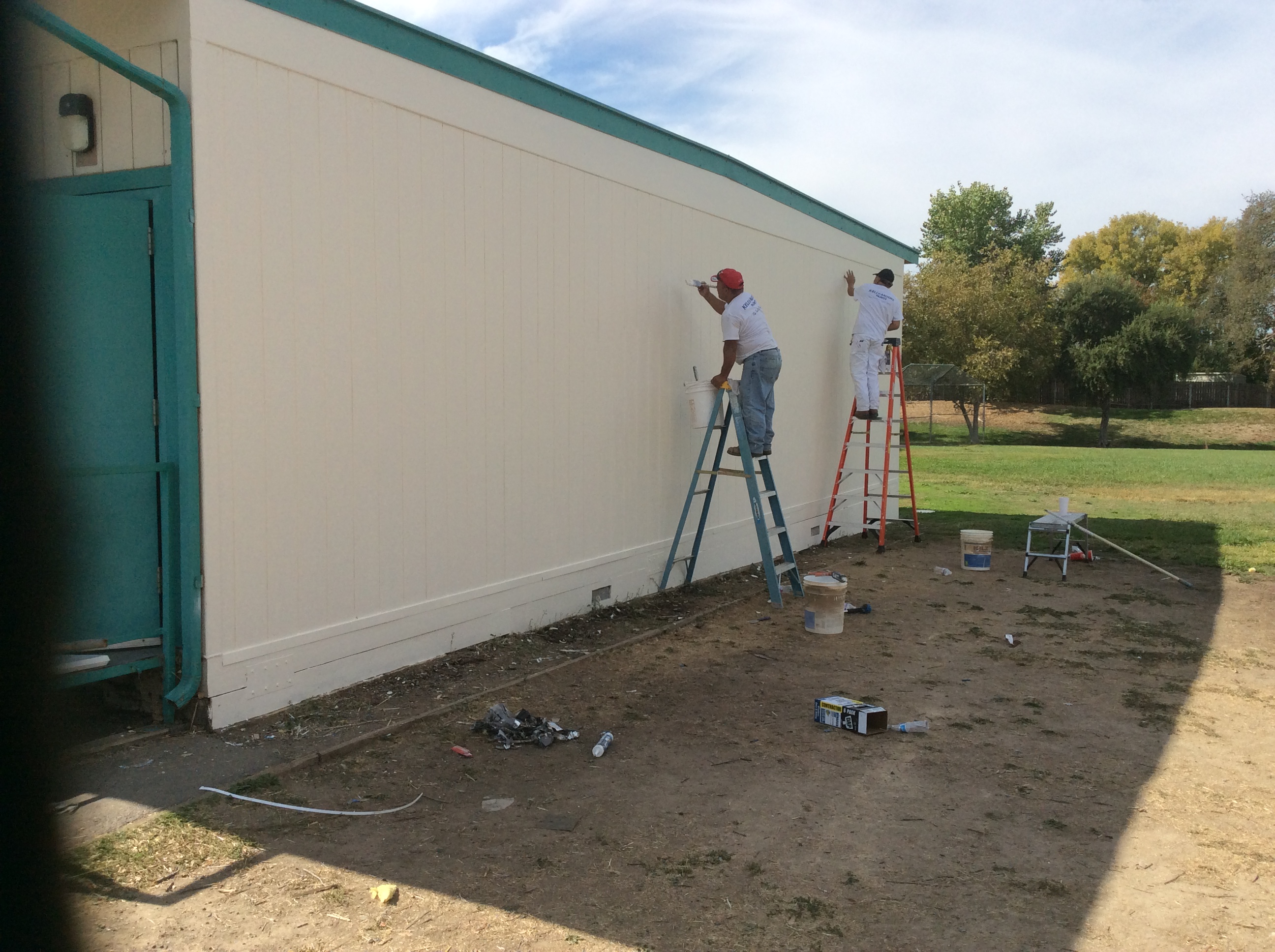 Siding Construction work at a local school - After