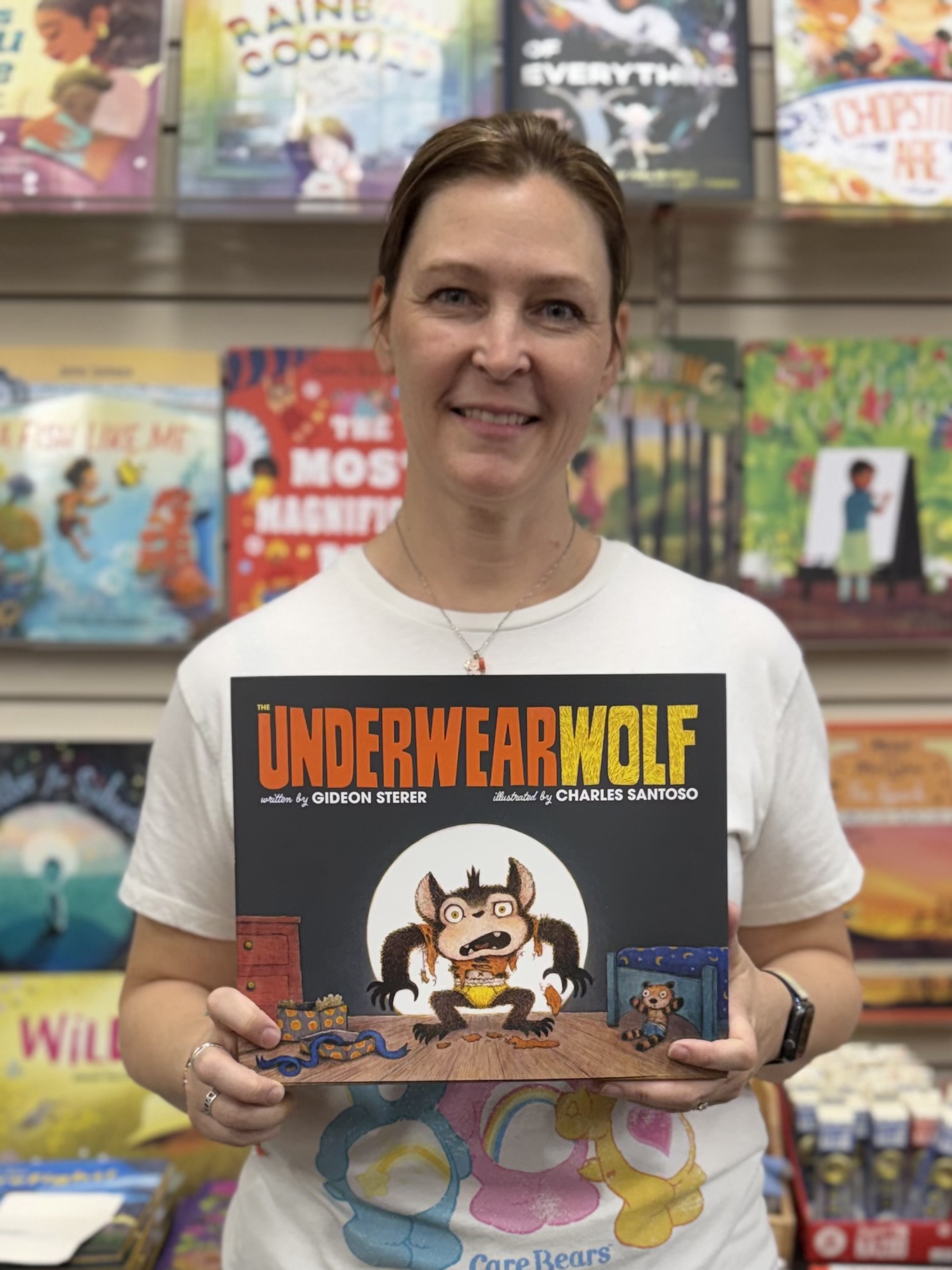 It's #StaffPickSaturday! Today, Tami recommends THE UNDERWEARWOLF by Gideon Stearer, with illustrations by Charles Santoso.
"A young boy receives a peculiar pair of hairy underwear that has a CLEAR warning: DO NOT wear them during a full moon. Why not? Because they will change you into Underwearwolf! As the moon takes control, our young friend is off across town causing chaos and getting more underweird as the night goes on! Will he stay an underwearwolf forever? A great read aloud book, that will have all the kids (and adults!) laughing to the end." -- Tami