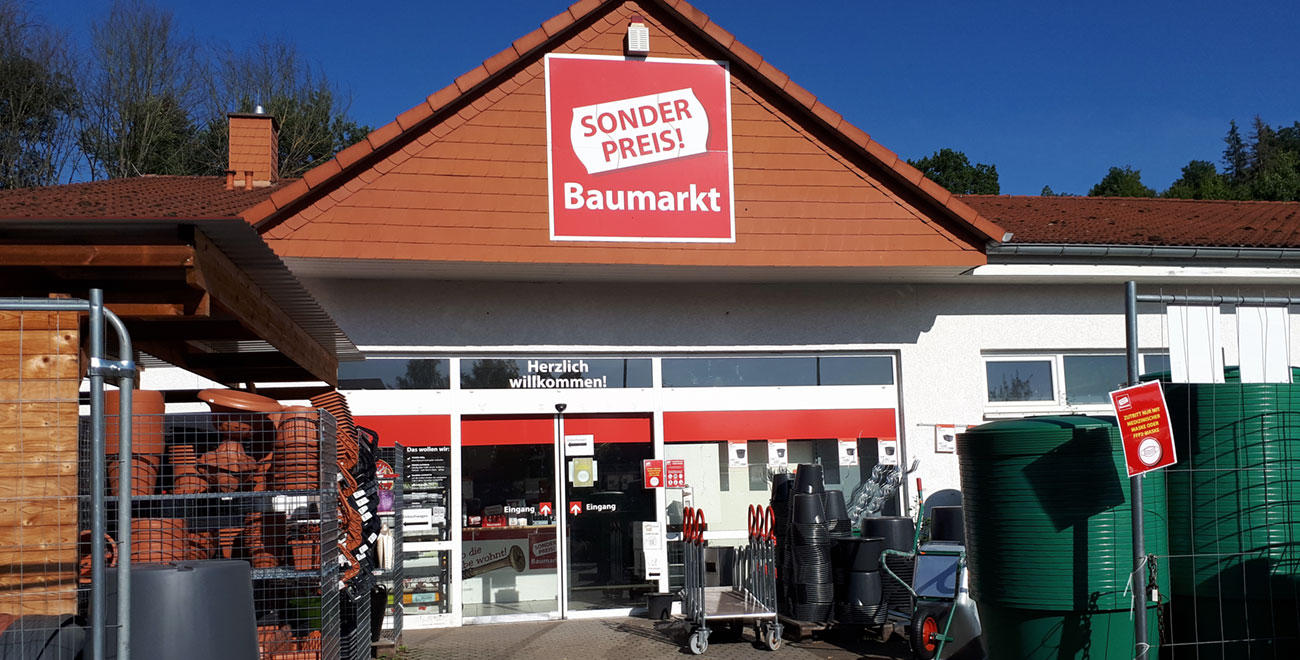 Außenansicht Sonderpreis Baumarkt, Bahnhofstraße 50 in Schlitz