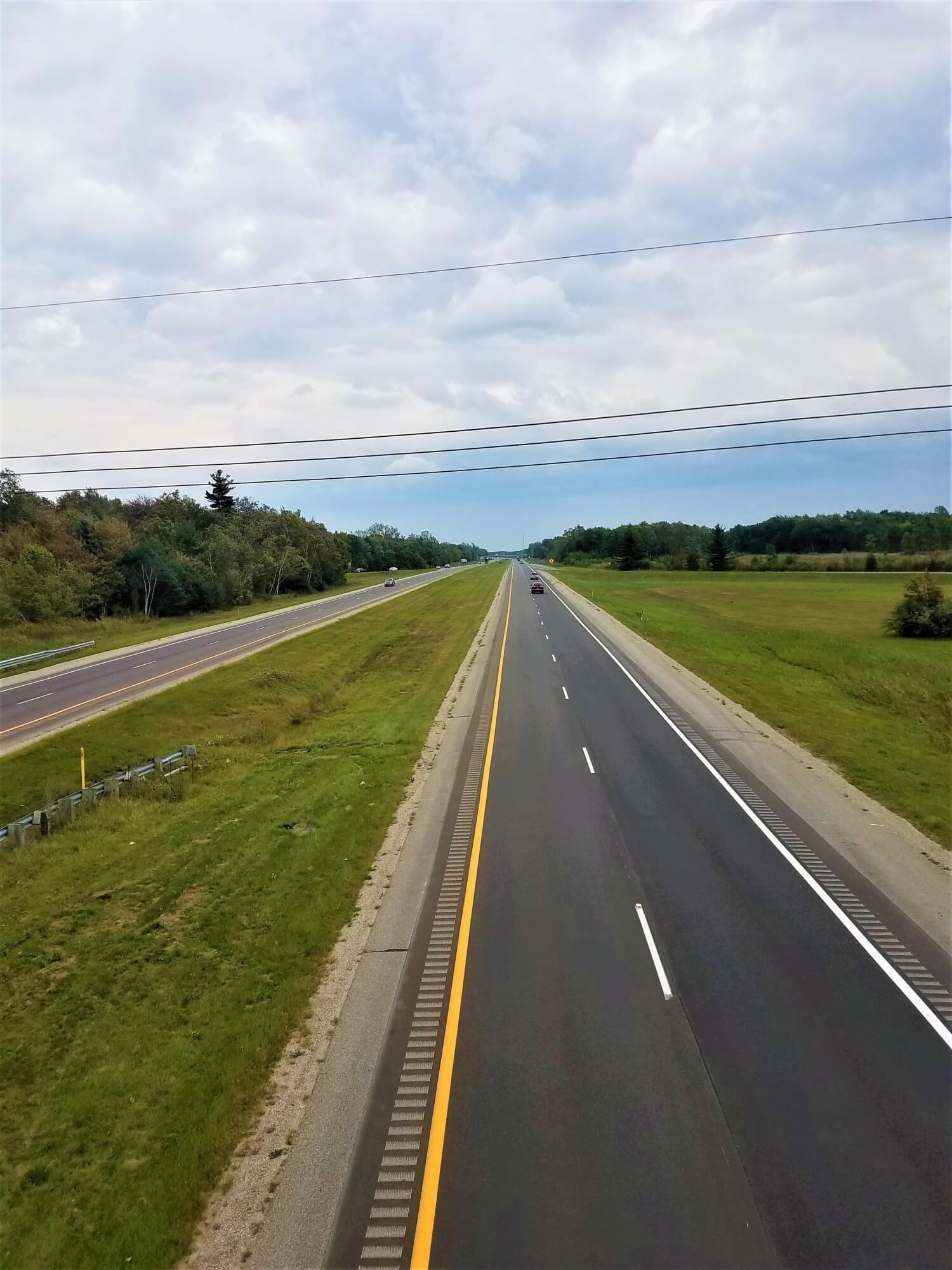 I-69 asphalt construction project in Michigan