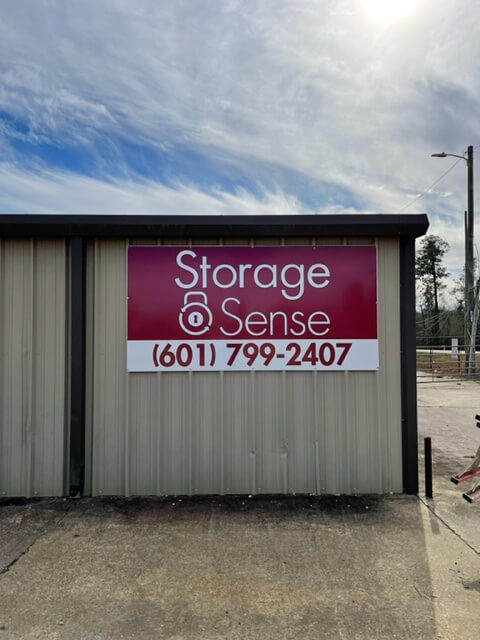 Exterior Signage at Storage Sense in Carriere