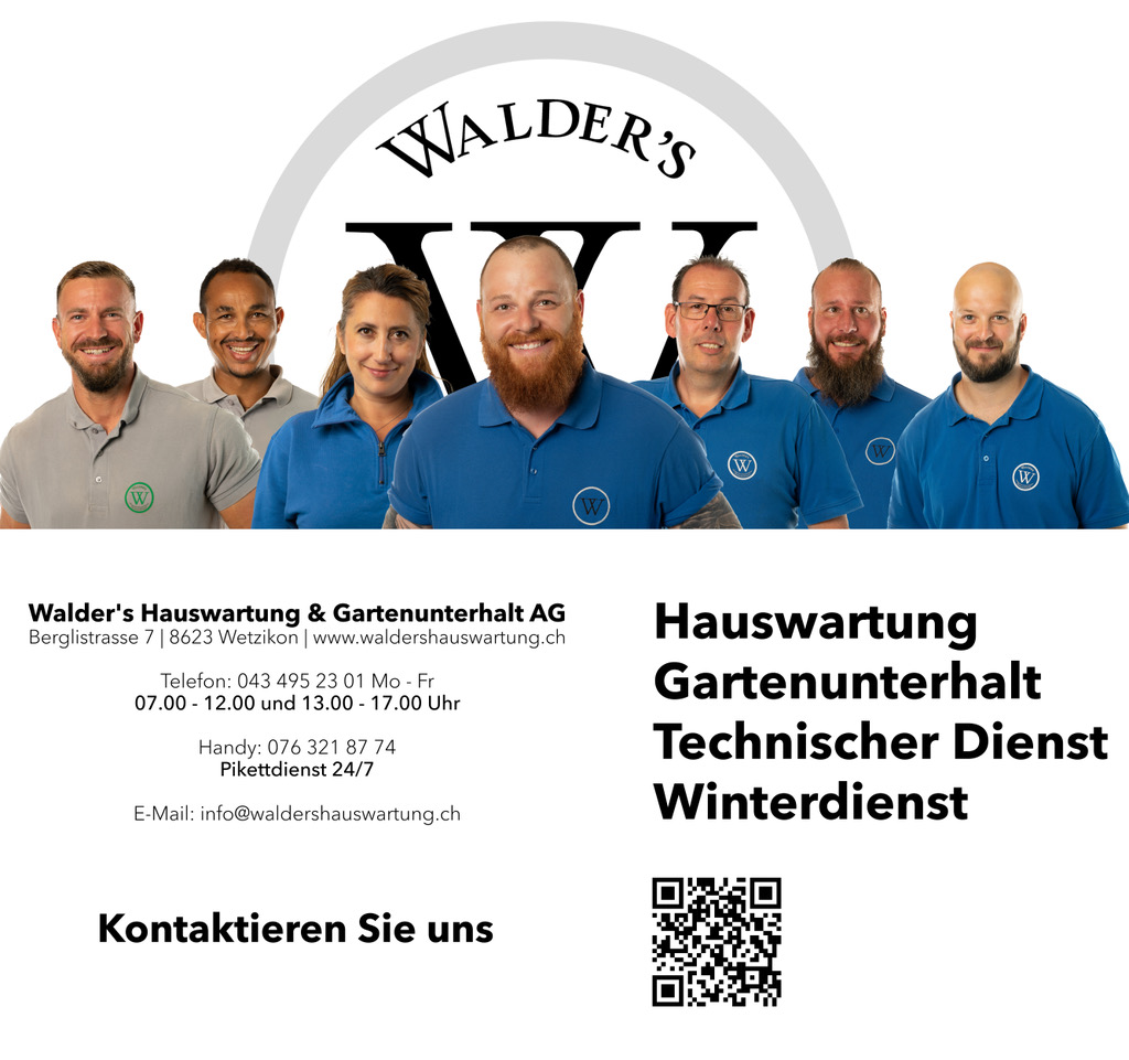 Walder's Hauswartung & Gartenunterhalt AG, Berglistrasse 7 in Wetzikon ZH