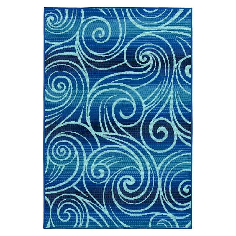 A stylish blue wave outdoor area rug measuring 8x10 feet, adding texture and comfort to outdoor livi At Home Lincoln (402)417-1000