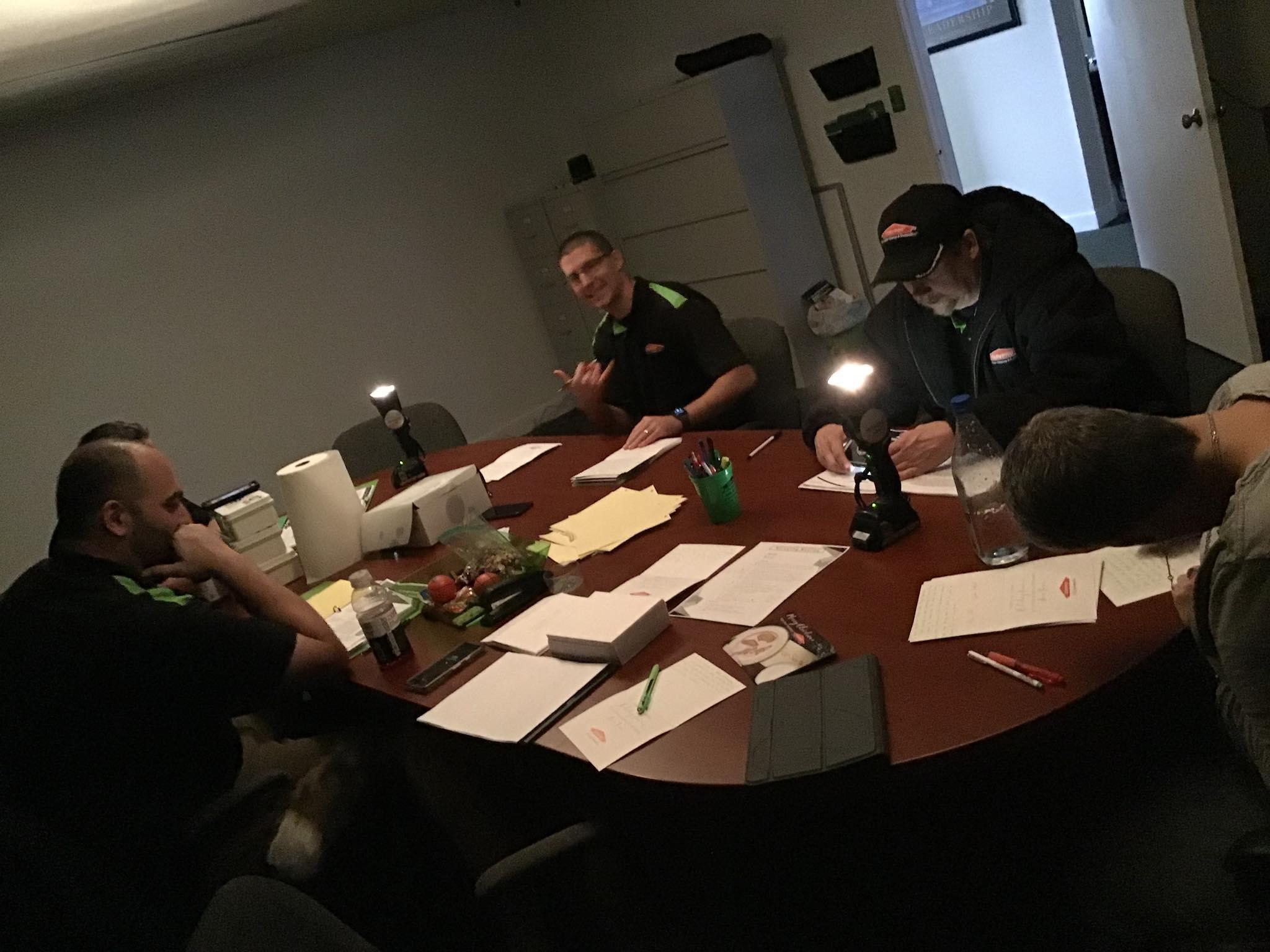 Our SERVPRO of Charlottesville storm team working through a power outage to help customers with their storm and water damage cleanup and restoration.
