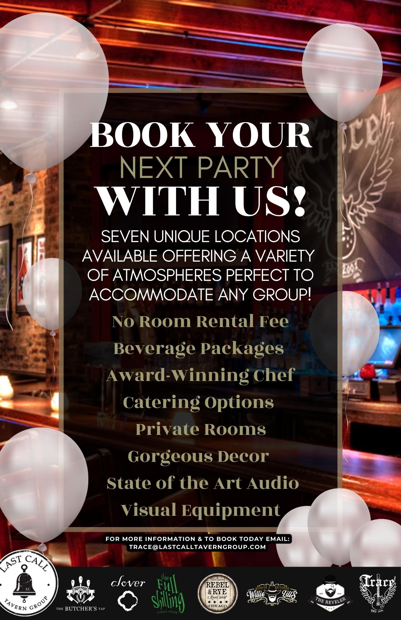 Book Your Next Party With Us!