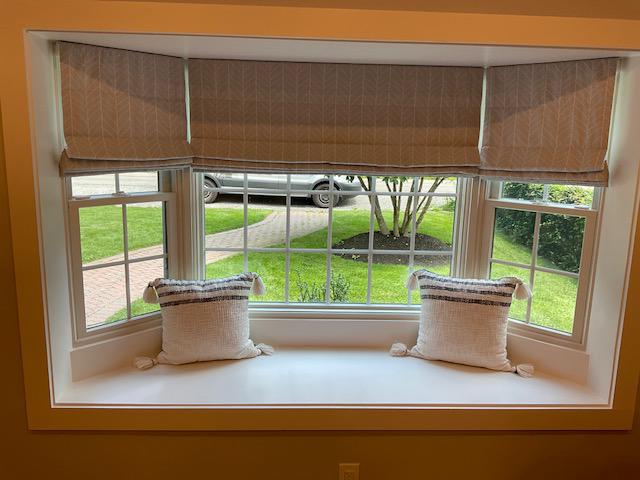 This Hawthorne, NY homeowner is now the talk of the town since they had Budget Blinds of Ossining install beautiful Roman Shades in their bay window. #BudgetBlindsOssining #FreeConsultation #RomanShades