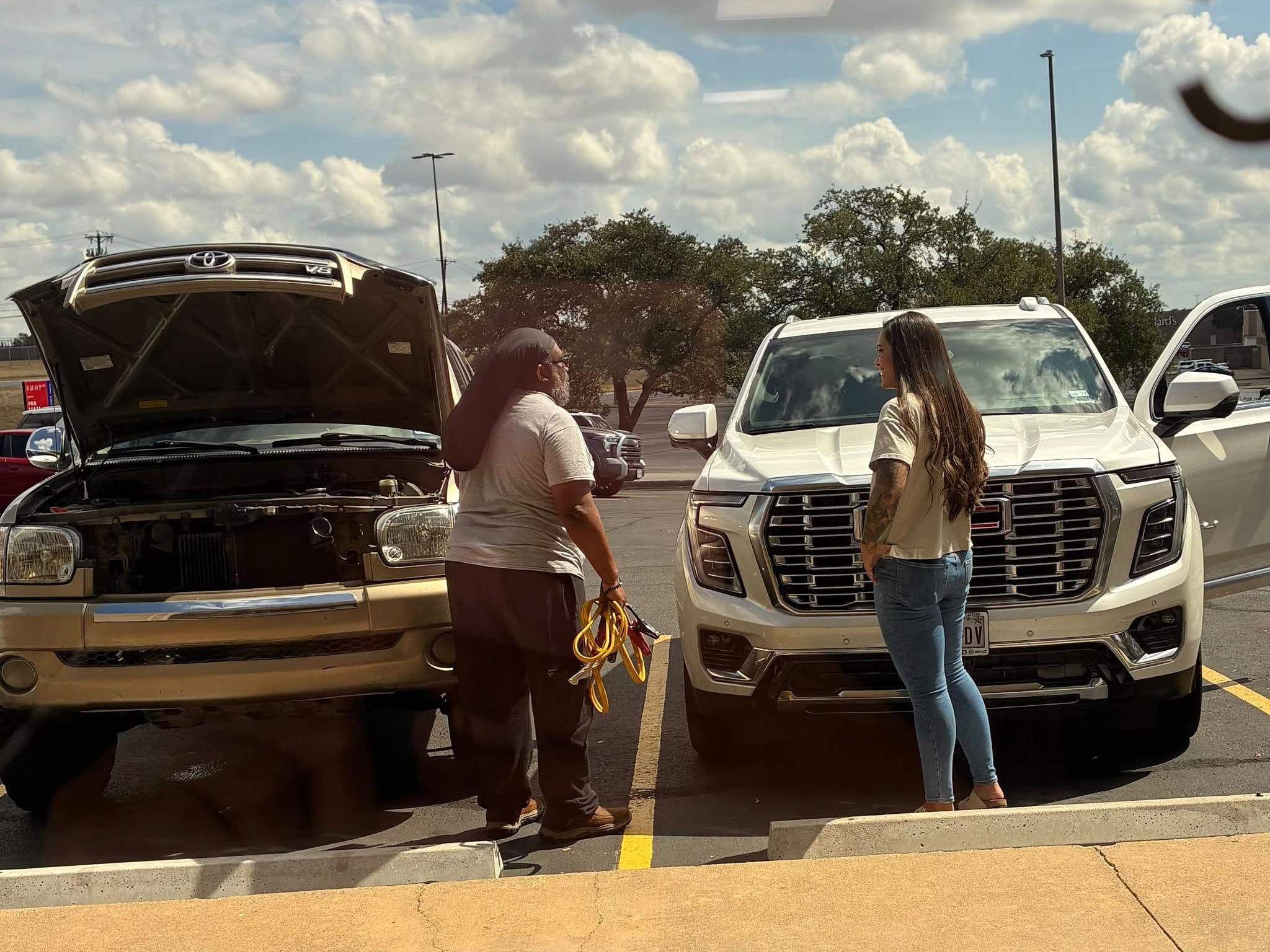 Plot twist! Sometimes helping a customer means showing up with jumper cables and a little confidence! No mechanic license here, just a willingness to lend a hand. We love our customers and enjoy finding ways to make their day a little easier!