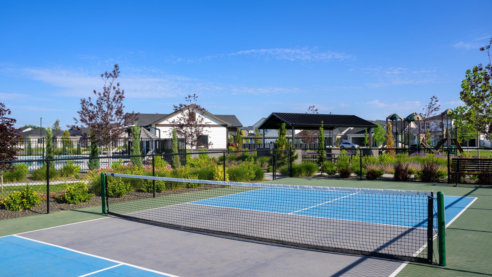Brand-new amenity spaces include sport courts and 2 pickleball courts
