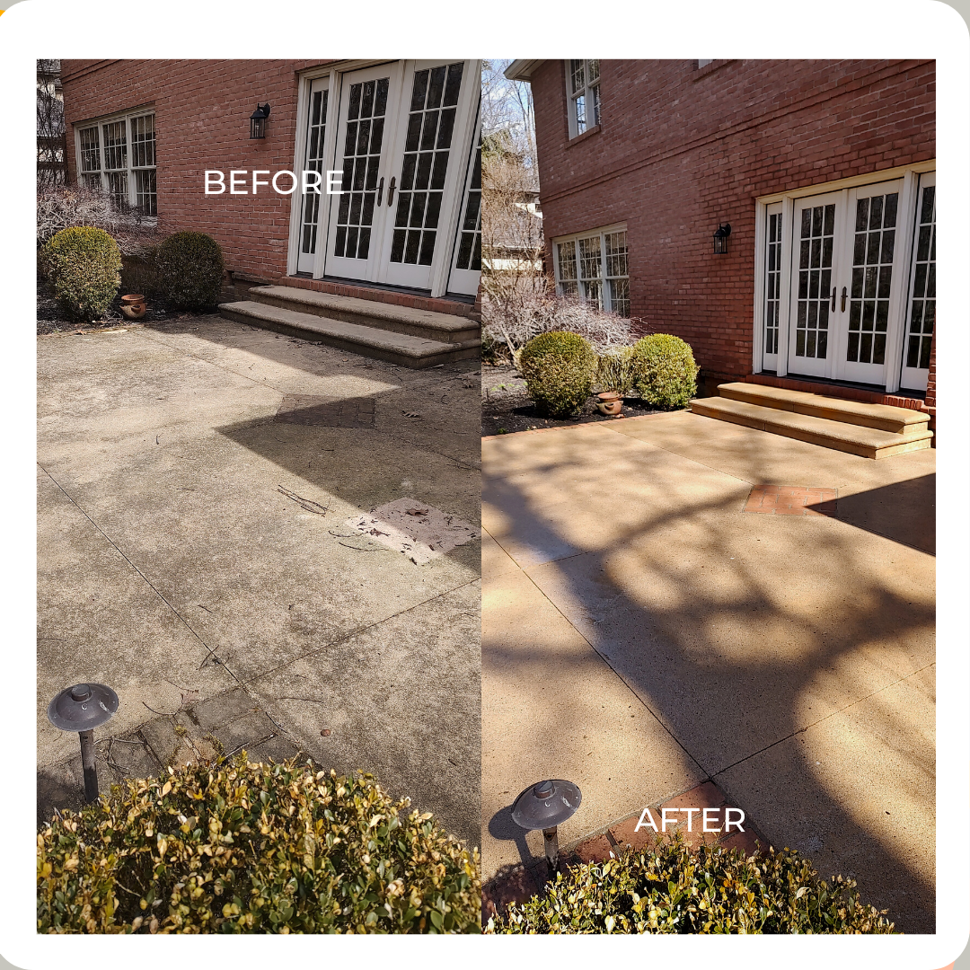 Pressure washing before and after