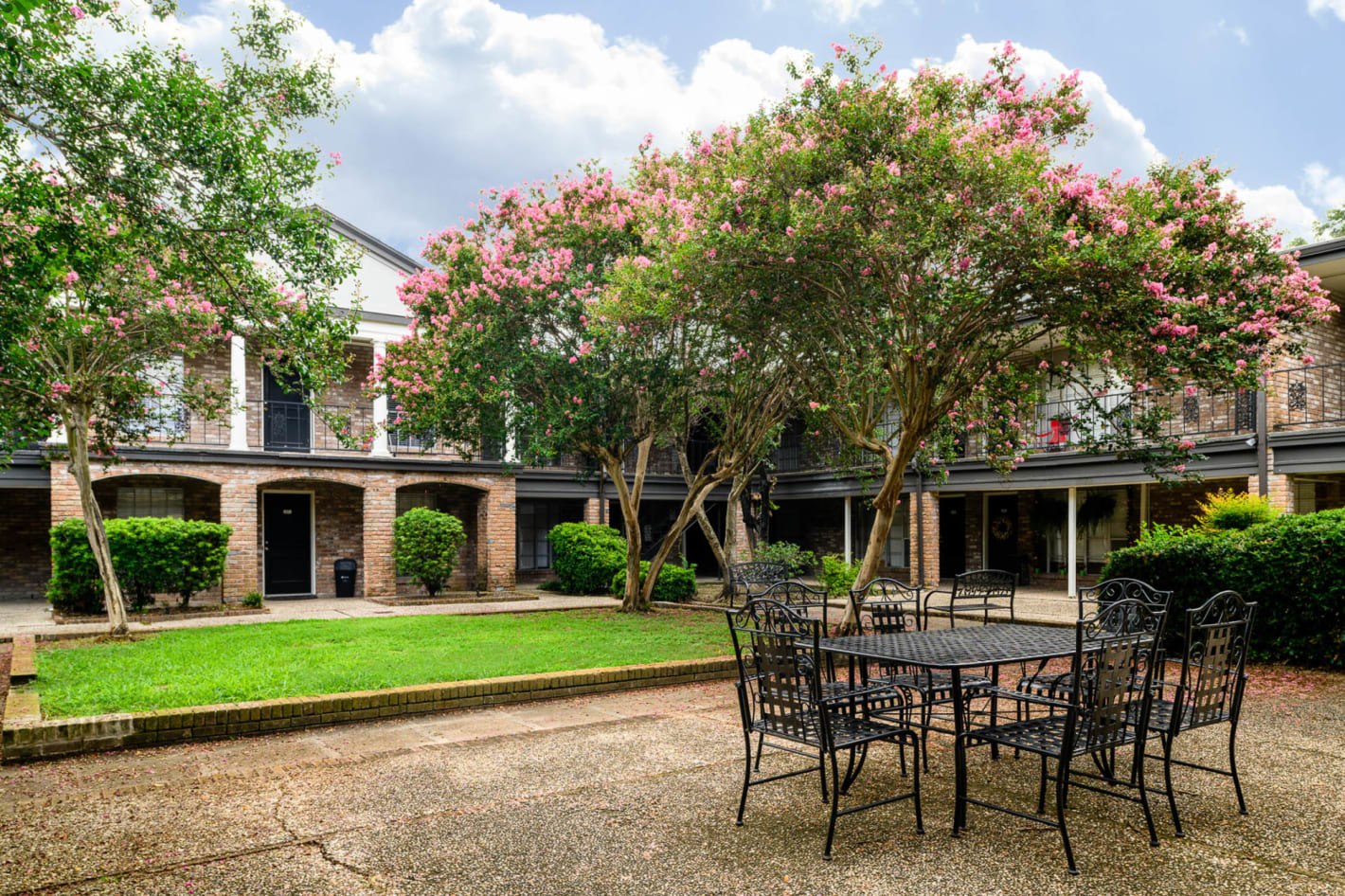 Green Lawn and Outdoor Seating Area